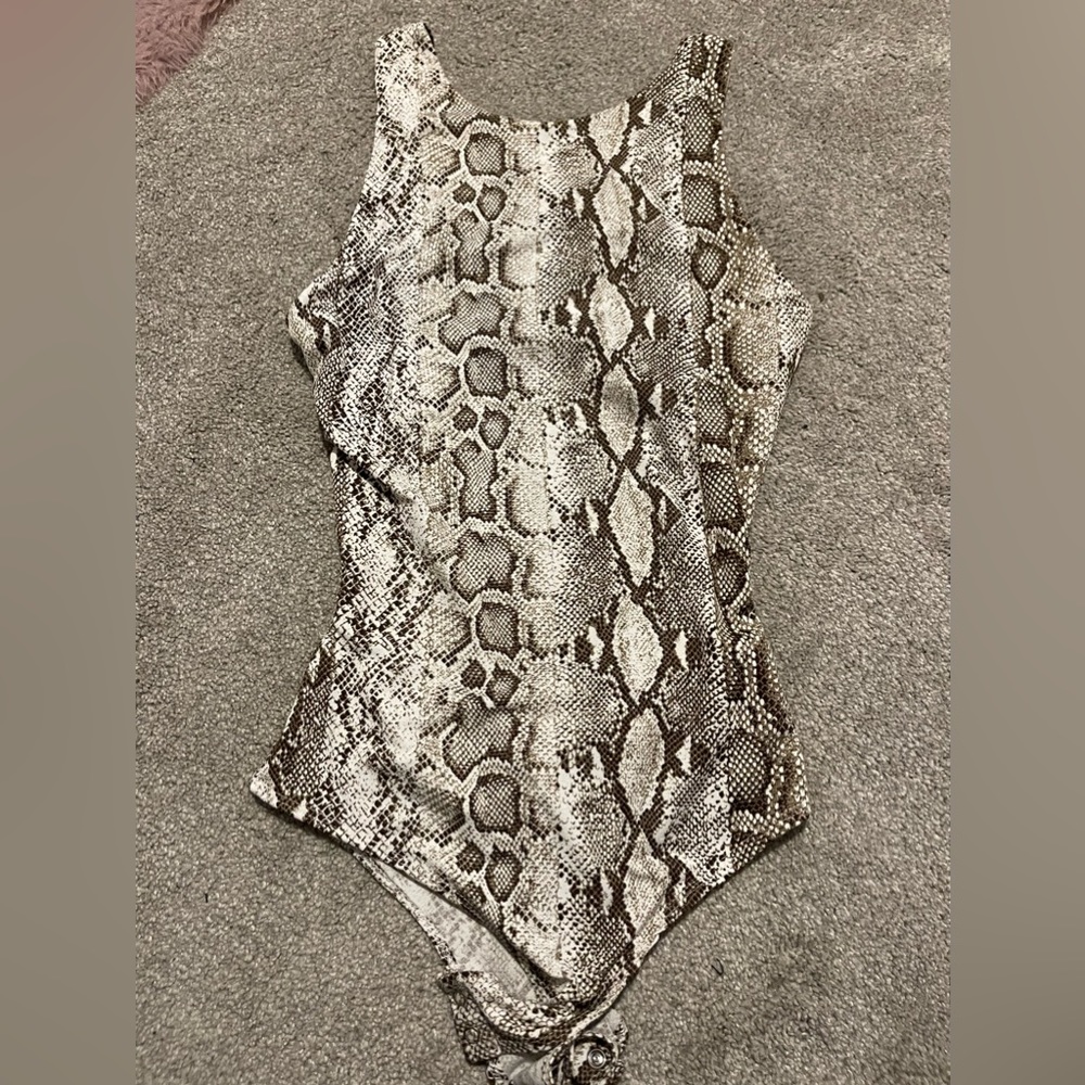 snake print body suit